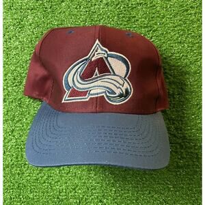 Vintage 90s Colorado Avalanche Logo 7 Sports Specialties Snapback Hat Burgundy